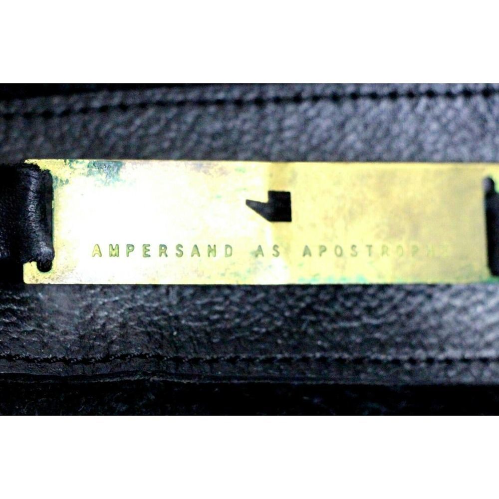 AMPERSAND AS APOSTROPHE BLACK BUFFALO GENUINE LEATHER TOTE SHOULDER BAG HANDBAG - Picture 10 of 10